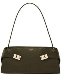 Ferragamo - Ferragamo Gancini Buckle Shoulder Bag - Lyst