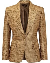 Tom Ford - Snakeskin-Effect Woven Blazer - Lyst