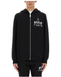 Philipp Plein - Logo Printed Zipped Hoodie - Lyst