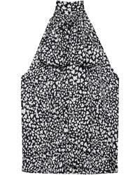 Anine Bing - Brooke Haeart Printed Front-Tied Blouse - Lyst