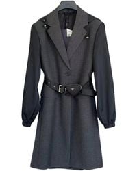 Prada - Waistband Single-Breasted Coat - Lyst