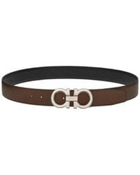 Ferragamo - Ferragamo Gancini Buckle Reversible Belt - Lyst