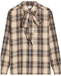 Saint Laurent - Check Cotton Relaxed-Fit Blouse - Lyst