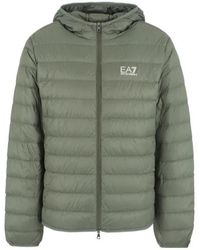 EA7 - Core Identity Packable Down Jacket With Hood - Lyst