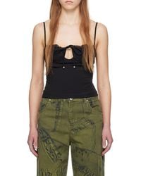Blumarine - Lace Detailed Spaghetti Strap Tank Top - Lyst