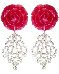 Magda Butrym - Crystal-Embellished Floral Drop Earrings - Lyst