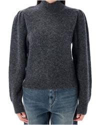 Isabel Marant - Turtleneck Puff-Sleeve Sweater - Lyst