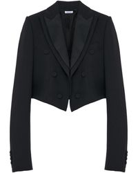 McQueen - Double Lapel Cropped Jacket - Lyst
