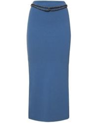 Christopher Esber - Loop Crystal Belt Rib Jersey Long Skirt - Lyst