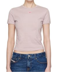 DIESEL - T-Uncutie-Long-D Embroidered D Patch T-Shirt - Lyst