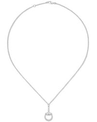 Gucci - Horsebit Diamond 18K Pendant Necklace - Lyst