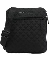 Emporio Armani - All-Over Jacquard Eagle Flat Shoulder Bag - Lyst