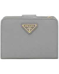 Prada - Triangle Logo Zip-Around Wallet - Lyst