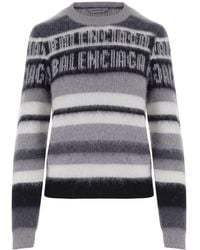 Balenciaga - Stretch Mohair-Blend Sweater With Logo - Lyst