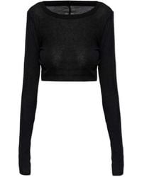 Rick Owens - Long Sleeved Cropped Top - Lyst