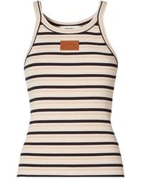 Fendi - Striped Ribbed-Knit Tank Top - Lyst