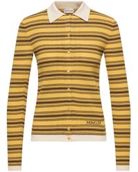 Moncler - Striped Cotton Long Sleeve Polo Shirt - Lyst