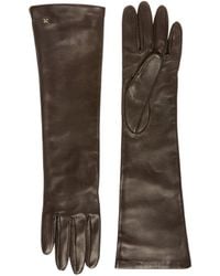 Max Mara - Afidee Logo-Plaque Leather Gloves - Lyst