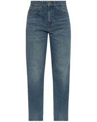 Victoria Beckham - Logo Patch Straight-Leg Jeans - Lyst