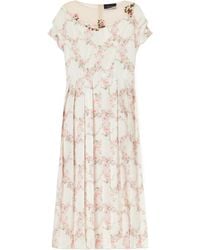 Simone Rocha - Floral-Printed Midi Dress - Lyst