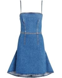 McQueen - Spaghetti Strap Denim Mini Dress - Lyst