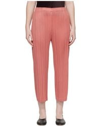 Pleats Please Issey Miyake - Pleated Seam-Pocket Trousers - Lyst