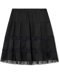 GIMAGUAS - Cielo Tiered Lace-Trim Skirt - Lyst