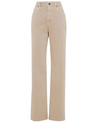 Brunello Cucinelli - Monili Chain Detail Casual Pants - Lyst