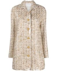 Giambattista Valli - Long-Sleeved Tweed Coat - Lyst