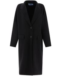 Prada - Single-Breasted Long Coat - Lyst