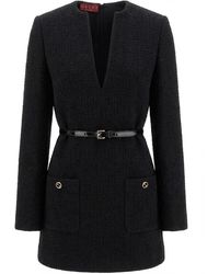 Gucci - Damier Wool-Blend Boucle Minidress - Lyst