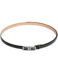 Balenciaga - Logo Plaque Thin Belt - Lyst
