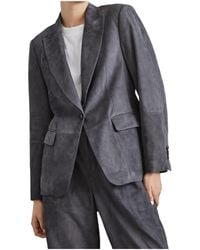 Brunello Cucinelli - Single-Breasted Suede Blazer - Lyst