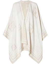 Fendi - Macro Check Embroidered Cape - Lyst
