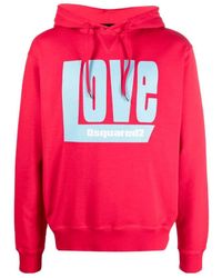 DSquared² - 'Love' Logo-Print Hoodie - Lyst