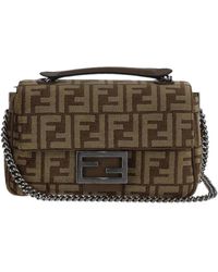 Fendi - Baguette Monogram Jacquard Midi Shoulder Bag - Lyst