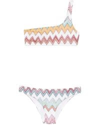 Missoni - Macro Zigzag Pattern One-Shoulder Bikini Set - Lyst