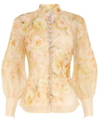 Zimmermann - Pleated Button Shirt - Lyst