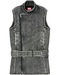 DIESEL - Biker-Style Mini Dress With Belt - Lyst