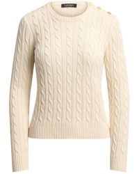 Ralph Lauren - Lauren Cable Logo Knitted Jumper - Lyst