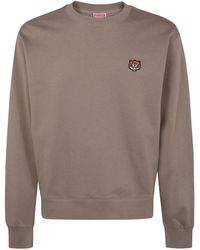 KENZO - Logo Patch Crewneck Sweatshirt - Lyst