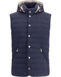 Brunello Cucinelli - Hooded Quilted Gilet - Lyst