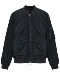 AllSaints - Suede Bomber Jacket - Lyst