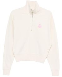 Isabel Marant - Isabel Marant Étoile Half Zip Logo Sweater - Lyst