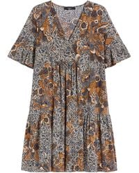 Weekend by Maxmara - Fuoco Floral Printed V-Neck Dress - Lyst