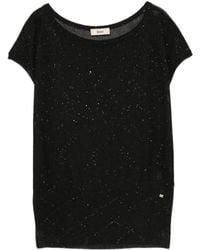 Herno - Sequin Embellished Short-Sleeved Jumper - Lyst