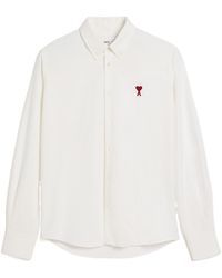 Ami Paris - Logo Embroidered Long Sleeved Shirt - Lyst