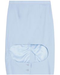 Burberry - Solid Color Wool Midi Skirt - Lyst