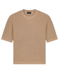 Emporio Armani - Textured Short-Sleeve Sweater - Lyst