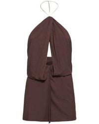 The Attico - Halter Neck Knitted Mini Dress - Lyst